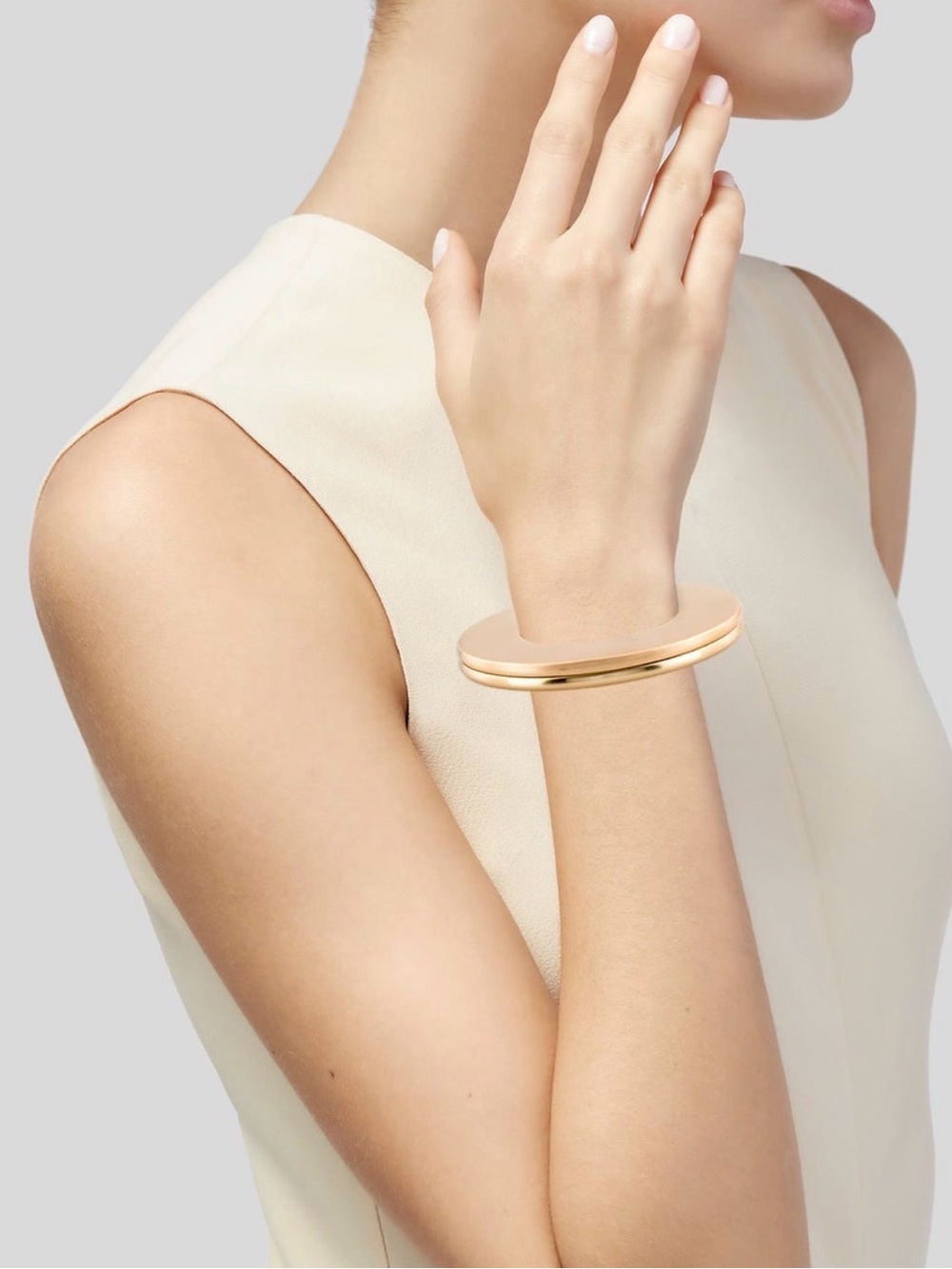 cult gaia Polished Gold Dome Bangle Bracelet